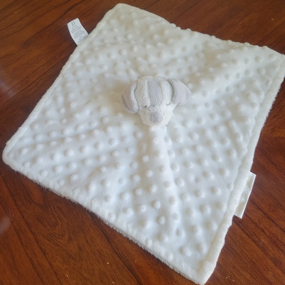 Blankets & Beyond Security Toy Lovey Toy Dog White and Gray - Picture 2 of 5